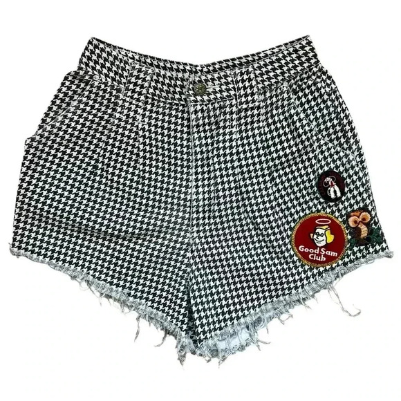 Vintage Pants - Rare - One of a Kind Vintage - Houndstooth Denim Cutoffs
